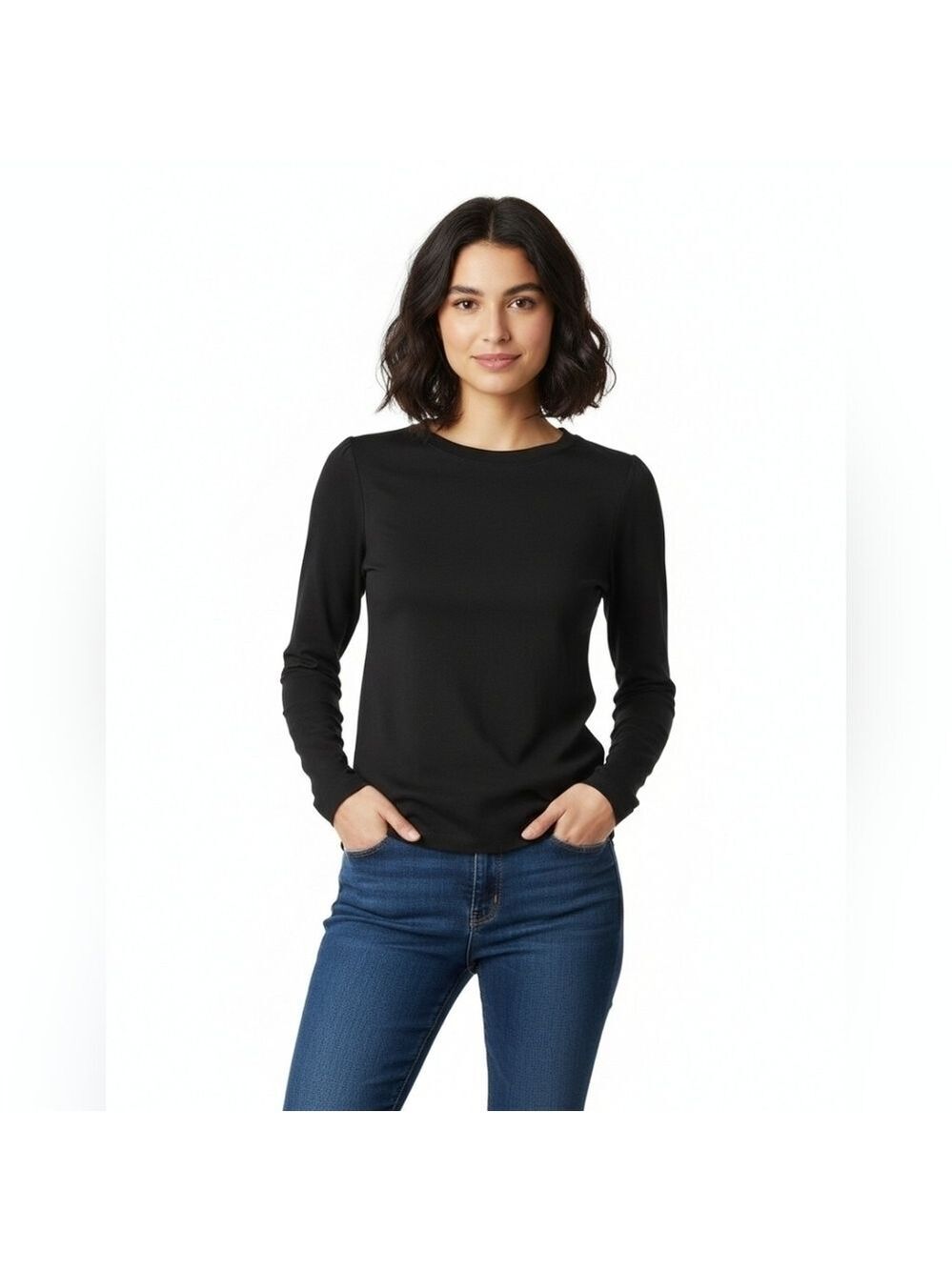 Zenana Black Long Sleeve Shirt, Size Small, Buttery Soft! NWT